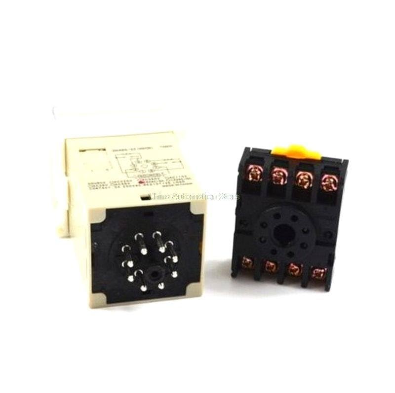 DH48S-2Z H5CN 0.01s-99H99M Digital Timer Relay On Delay 8 Pins SPDT 2 Groups Contacts Delay DC12V DC24V AC110V AC220V