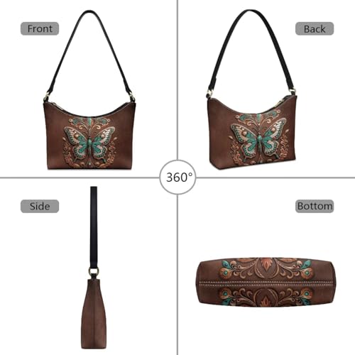 Image of Handbag for Women Leather Underam Shoulder Bag with Zipper Fashion Work Purse Waterproof Travel Wallet