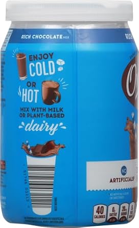 Ovaltine Rich Chocolate Drink Mix, Powdered Drink Mix for Hot and Cold Milk, 12 OZ Canister