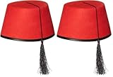 Boland 04016 - Sombrero para adultos Fez Fadime, rojo con borla negra, fiesta de disfraces oriental, fiesta temática, carnaval