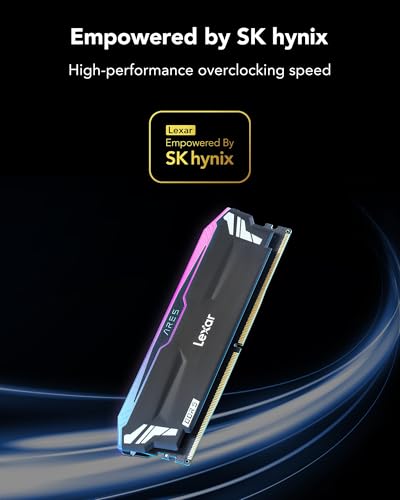 ARES RGB RAM DDR5 32GB Kit (2 x 16GB) 7200MHz, DRAM UDIMM 288-Pin Memoria Desktop, PC Memoria da gioco Supporta XMP 3.0/AMD EXPO, potenziata da SK hynix, CL34-42-42-84, 1,4V (LD5U16G72C34LA-RGD) - RAM - Immagine 1