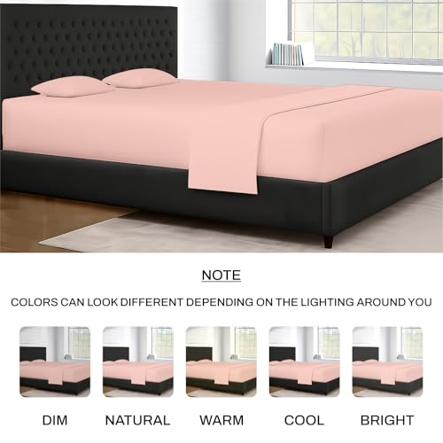 Image of SGI bedding 96 inchx96 inch 4 Pc Vermont King Sheet Set 600 TC 15 inch Deep, Peach