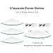Kingrol 3 Pack Glass Bathroom Shower Shelves, Extra Thick Wall Mounted Shelves, Clear Floating Corner Shelves for Kitchen, Bathroom, Living Room, Office