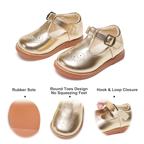 Image of Felix & Flora Toddler Girl Mary Jane Dress Shoes - School Oxford Flats for Girl Party Shoes.