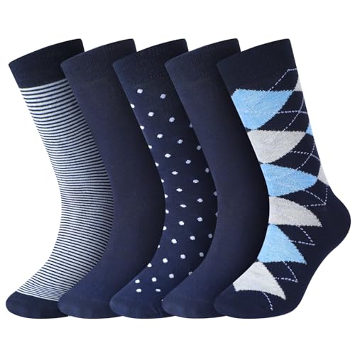 Cuffbow 5 Pairs Merino Wool Mens Dress Socks Business Casual
