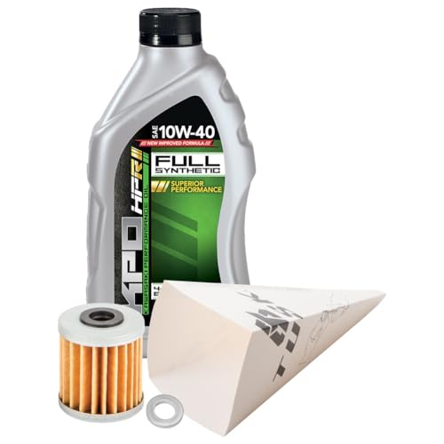 Tusk 4-Stroke Oil Change Kit Kawasaki KPO Full Synthetic 10W-40 Compatible with Kawasaki KX250F 2009-2024