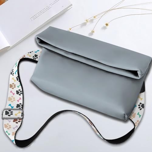 Image of Talayituse Dog Paw Bone Print Shoulder Strap Wide Purse Bag Strap Adjustable Replacement Belt Luggage Crossbody Shoulder Bag Strap for Women Girls