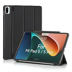 MuyDoux Case for Xiaomi Mi Pad 5/5 Pro 11 inch 2021, Smooth Front Lid & Soft Back Cover, Auto Wake/Sleep, Tri-Fold Slim Lightweight Cover for Xiaomi Mi Pad 5 / Mi Pad 5 Pro 5G, Black