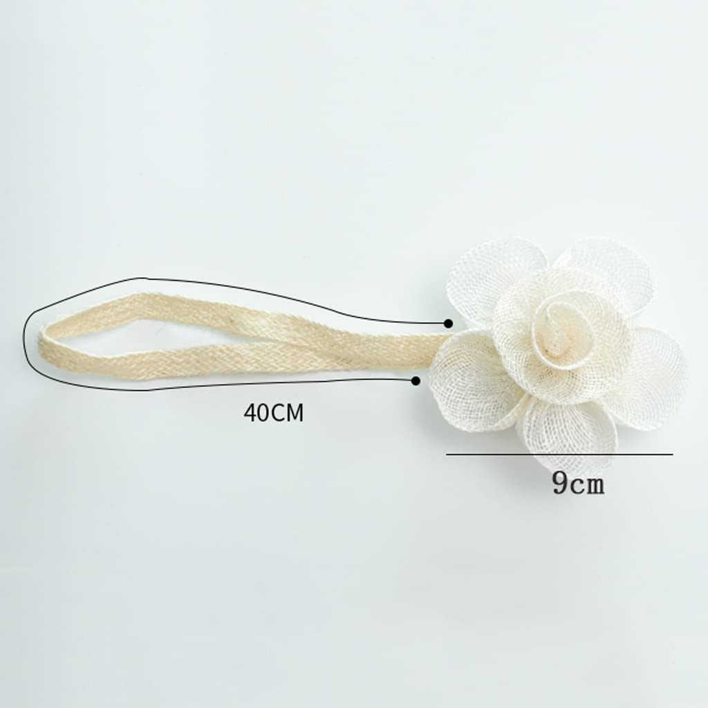 2 Pcs Embrasses de Rideau Magnétiques, Clips de Boucle de Rideau de Fleur de Simplicité Moderne Attaches de Corde de Draperie Décoratives pour Bureau à Domicile Hôtel Rose (Kaki)
