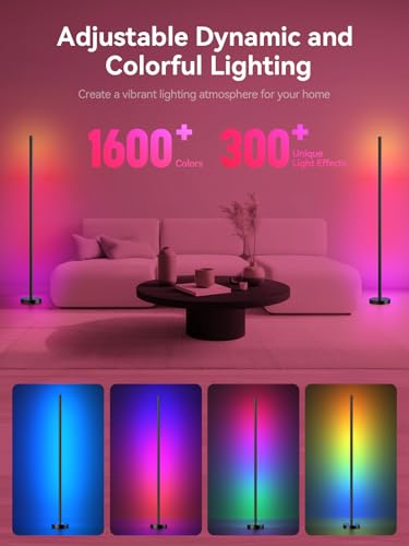Smart RGBICW LED Corner Floor Lamp  - Additional View