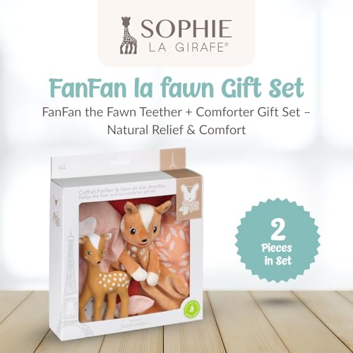 Vulli – Coffret Fanfan Le Faon Et Son Doudou – Jouet Bébé 0 Mois+ – Caoutchouc Naturel Et Textiles Sensoriels – Doudou avec Attache Sucette – Idée Cadeau Naissance – Collection Il Était Une Fois – vue 2