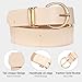 LEEXTON Leather Belts for Women's 2 Pack Casual Fashion Waist Belt with Gold Buckle for Jeans Dresses Pants