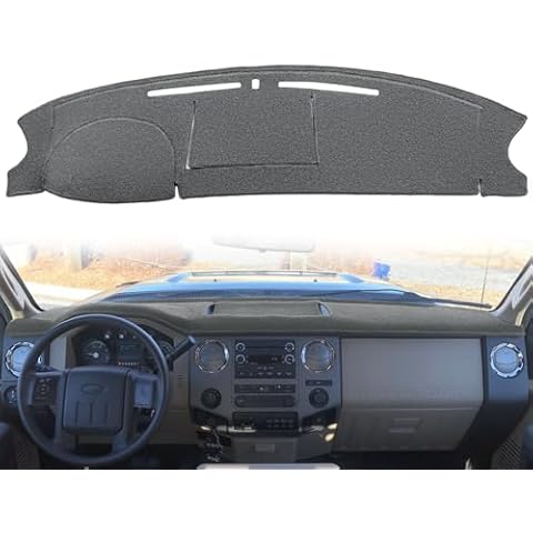 Yiz Dashboard Cover Dash Cover Mat Custom Fit for Ford Super Duty F250 F350 F450 F550 2008-2016 Without Touch Screen J238 (Darkgray) Cover