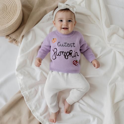 Baby Boy Girl Halloween Outfit Pumpkin Embroidery Sweater Warm Knit Sweatshirt Newborn Infant Fall Winter Clothes2