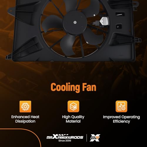 Image of maXpeedingrods 55111482AC Engine Radiator Cooling Fan Assembly for Dodge Dart 2013-2016, 55111482AB 68189127AA