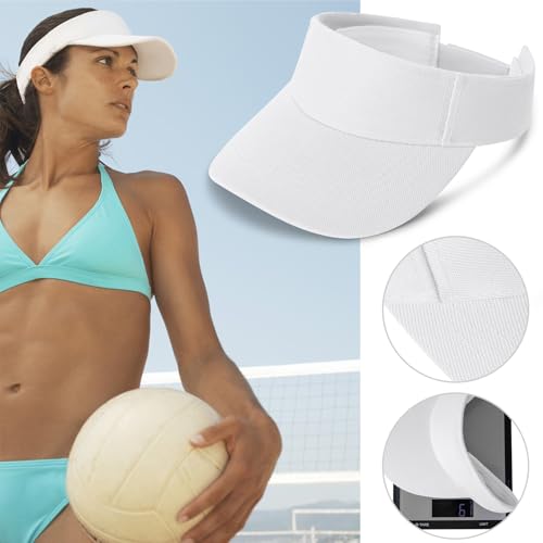 Image of 6 Pieces Sun Visor Hats for Women and Men Adjustable Sun Protection Cap Hats (One Size Adjustable)