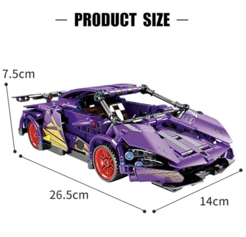 Image of 1:18 Scale Green Lambo Racing Car Building Blocks - 470 PCS Pull-Back Assembly Kit | Collector's Model Toy Compatible with Major Bricks | Creative Gift for Kids & Racing Fans