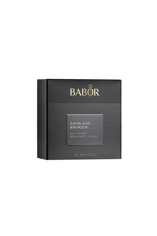 BABOR MAKE UP Satin Duo Bronzer, leichter Bronzing Puder in gebackener Textur, zweifarbig, für ein natürlich gebräuntes Finish, 6 g