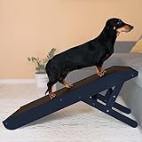 Dog ramp for Couch PRIORPET - Birchwood Foldable Dog ramp for Bed - Landing Platform Seamlessly Connects - Anti-Slip Grip - Pet Ramp for Small Dogs & Medium Dogs up to 170lbs - Navy Blue