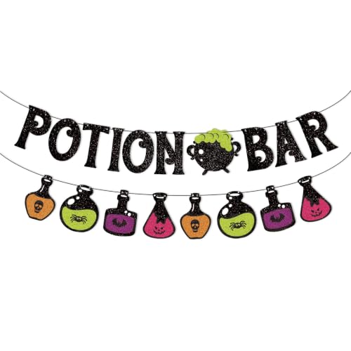 Halloween Decorations Banner Potion Bar Witch Theme Magic Bottle Bunting