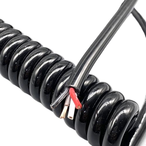 Cable espiral de 4 núcleos retráctil que evita enredos mecánicos con su muelle de 2 metros