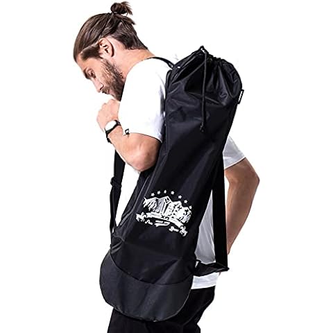 xxiaojun Skateboard Backpack Bag With Adjustable 2 Shoulder Straps，Foldable Water Proof Skateboard Carry Bags for Travel，Black Nylon Electric Skaeteboard Bag Cover