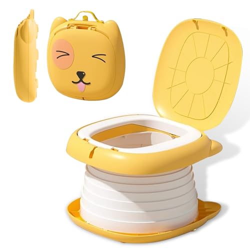 Toilette Enfant, Toilettes Pliantes pour Enfants, pot Pliant de Voyage Portable, Camping sur la Route ou Utilisation à la Maison avec sac de Secours Jetable
