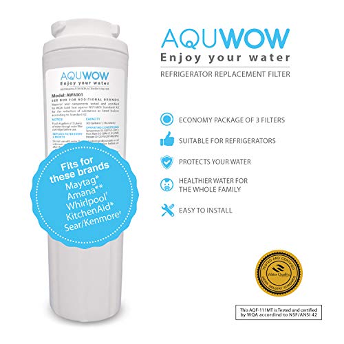 Refrigerator Water Filter Replacements 3-Pack For Maytag Ukf8001, Whirlpool 4396395, Everydrop Edr4Rxd1, Pur Filter 4, And Kenmore 46-9005 – Nsf Certified Clean, Purified Drinking Water By Aquwow #TOP2