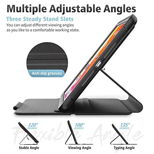 Ipad 9Th/ 8Th /7Th Generation Case 10.2'', Seymac Stock Smart Magnetic Auto Sleep Cover With Card Pocket Steady Stand For Ipad Ipad 9Th/ 8Th /7Th Generation 2021/2020/2019 - Black #TOP1