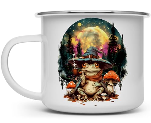 Taza de camping esmaltada con diseño místico 16oz miniatura 1