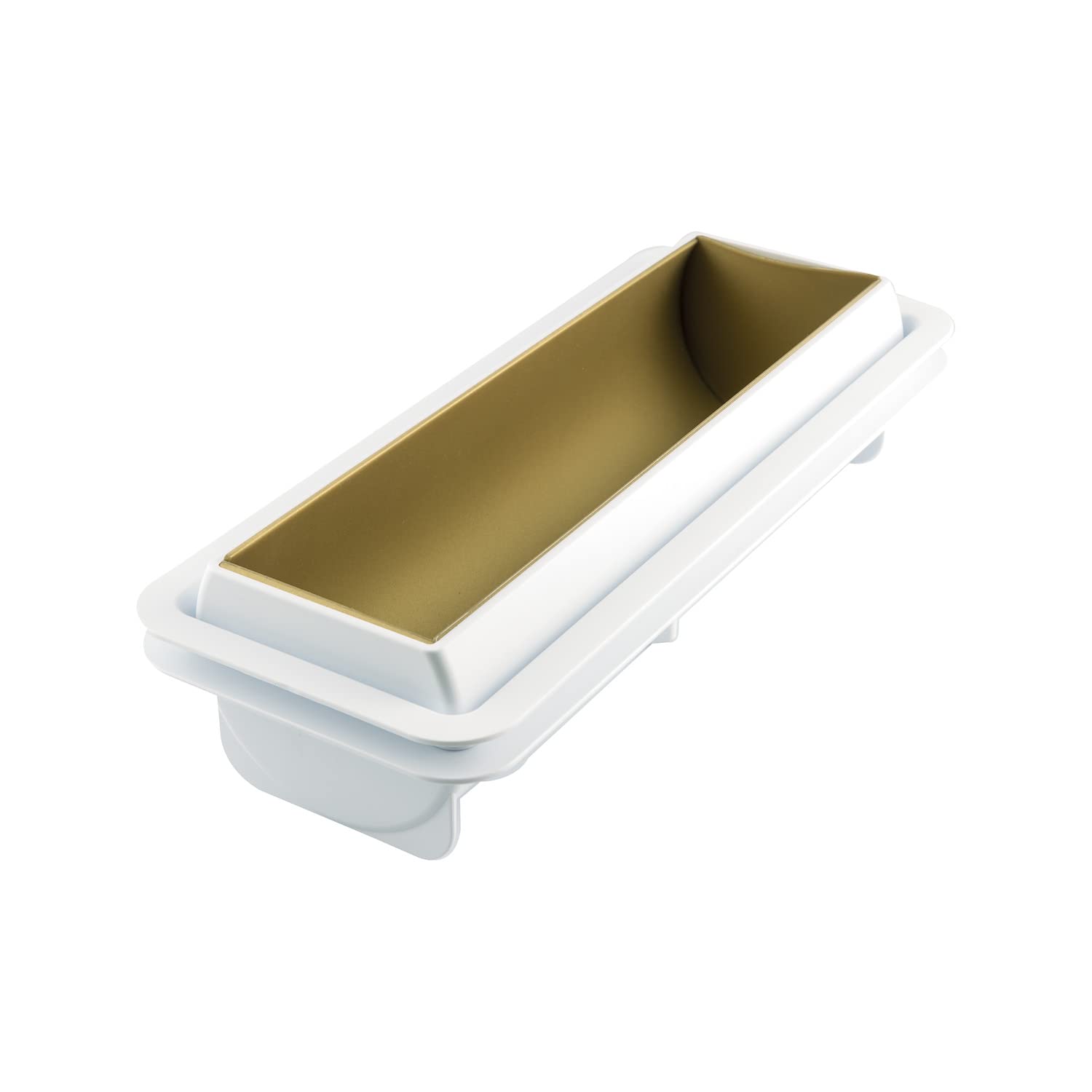 silikomart 25.074.63.0065 Kit Moule à bûche Diamant, Silicone, Blanc, 25 x 8 x 6,7 cm & 23.071.63.0065 Tapis et Feuilles de Cuisson, Silicone, doré, 25 x 18,5 x 0,6 cm
