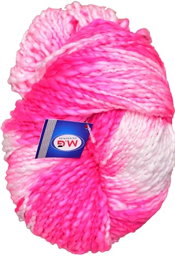 Image of M.G ENTERPRISE Knitting Yarn Thick Chunky Wool, Sumo Strawberry 200 gm Best Used with Knitting Needles-RD Art-HCD
