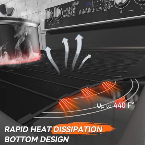 Image of Silicone Stove Top Covers for Electric Stove -28x20 inches Heavy Duty Waterproof Glass Cooktop Protector, Silicone Mats for Kitchen Counter Oven Top Cover Dish Drying Mat