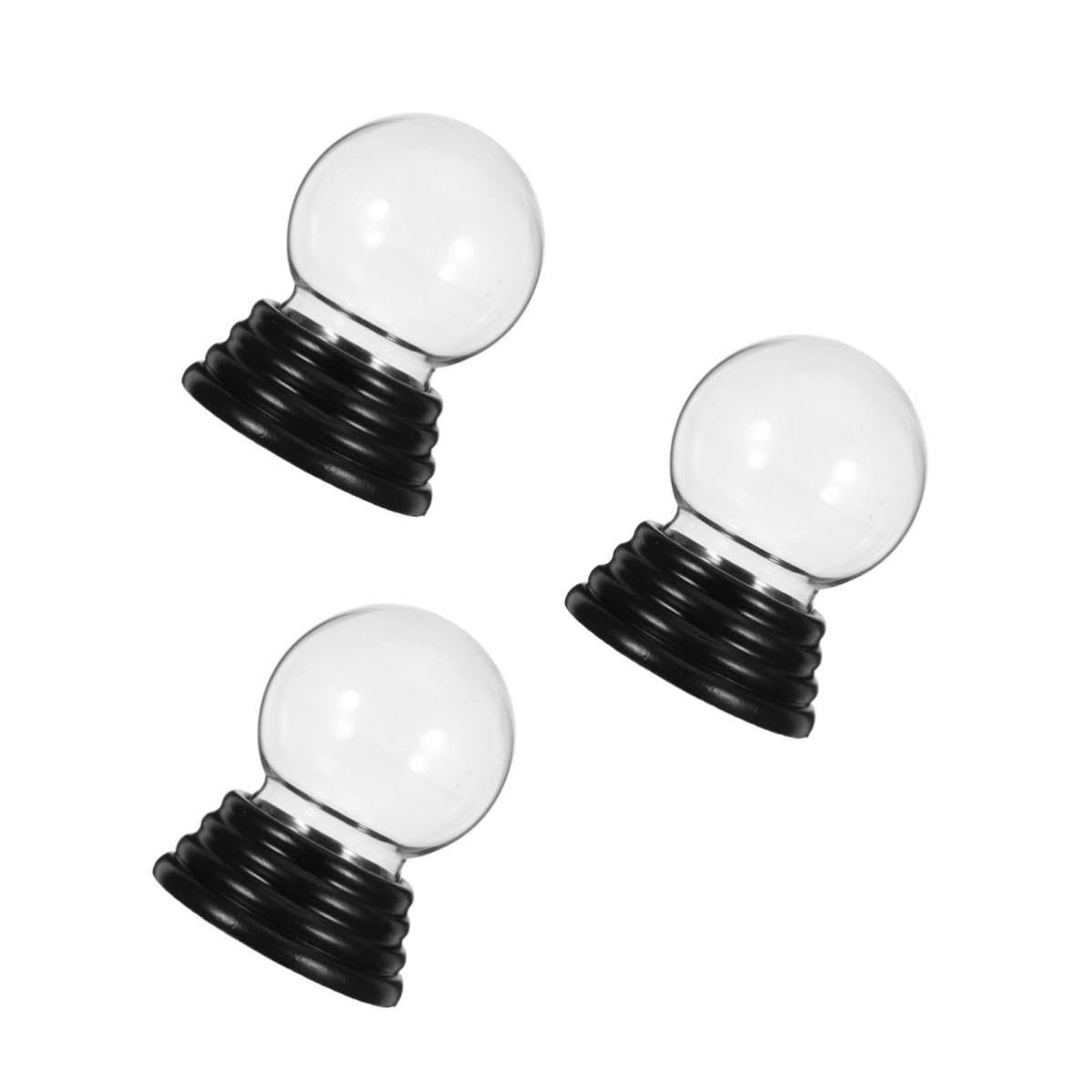 TOYANDONA 3 Piezas Bola de Nieve de Cristal Transparente con Base,