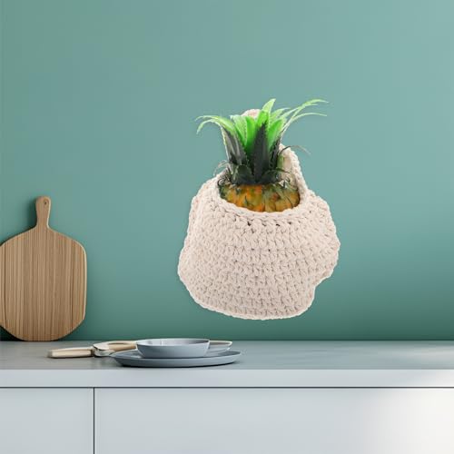 Cestas colgantes de cocina TOYANDONA beige de cuerda de algodón 8