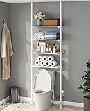 ALLZONE Over The Toilet Storage Cabinet, 4-Tier Over Toilet Bathroom Organizer, Adjustable Bathroom