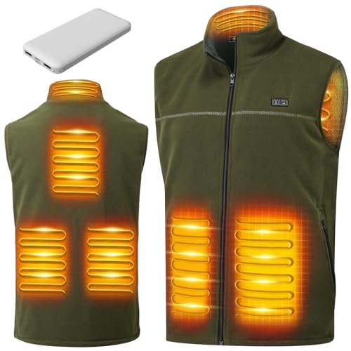 LABCOOL Heated Vest for Men Women with Ultra-Soft Microfleece, 10000mAh Battery Pack, USB Rechargeable Body Warmer