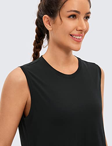 CRZ YOGA Pima Cotton Cropped Tank Workout Crop Tops for Women Sleeveless Athletic Loose Yoga Shirts4