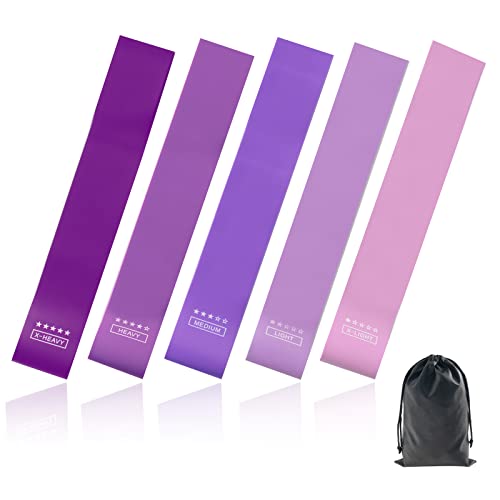 Resistance Bands For Working Out, Women/Men Exercise Bands Set With Carry Bag,Resistance Bands Set For Whole-Body Fitness, Booty, Leg, Arm, Stretching, Physical Therapy, Strength Training - Purple #TOP1