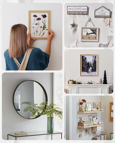 Image of Drywall Picture Hanging Hooks Claw: 15Pcs 40lb Large Wall Picture Frame Hangers - Art Hanging No Damage Heavy Duty Mirror Photo Poster Painting Hanger Hardware Kit - Claw for Decor Room