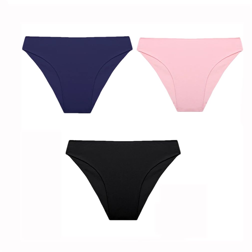 3PCS Set Panties Women Cotton Bikini Panties Woman Underwear Soft Breathable Underpants Solid Colors