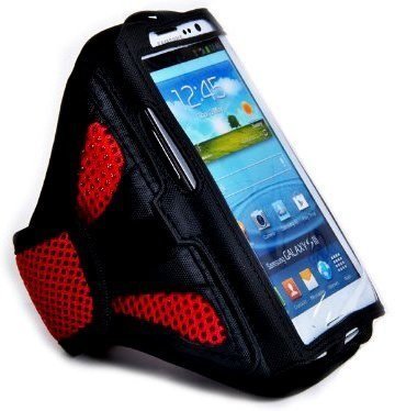 King of Flash Red Mesh Samsung Galaxy S4 i9500 Strong ArmBand Case Cover For SPORTS GYM BIKE CYCLE JOGGING, Tie iPod With Your Arm - Enjoy Music