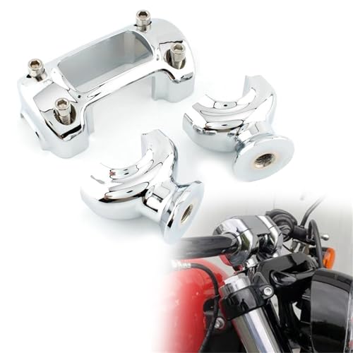 Pince de rehausseur guidon 1-1/4 en alu CNC pour Harley Softail et Dyna