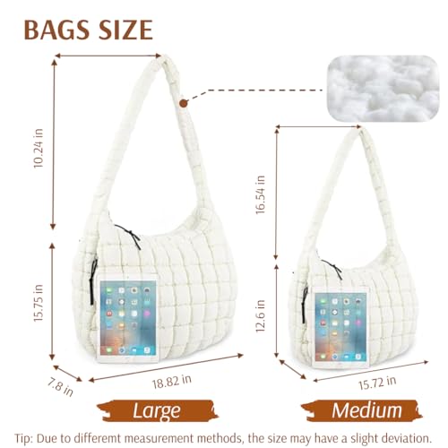 Bolsa tipo Hobo acolchada de nylon ligera grande miniatura 5