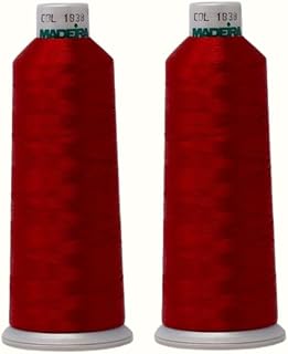 Madeira Polyneon Embroidery Thread - 2 Pack Red - 1838-5500 YD 40 Wt