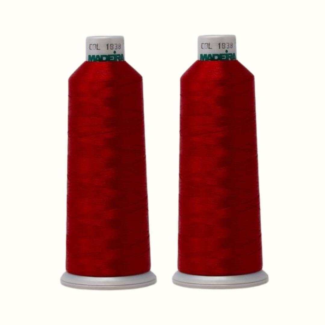 Madeira Polyneon Embroidery Thread - 2 Pack Red - 1838-5500 YD 40 Wt