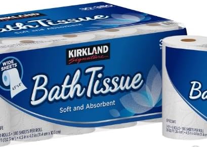 Generic BLUE RIBBON Kirkland Signature 2-Ply Bath Tissue, 30 Rolls 380 Sheets Pe