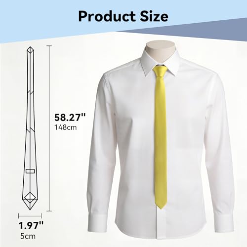 Image of Skinny Tie Men Women 2 inch (5CM) Slim Necktie Solid Thin Ties Formal