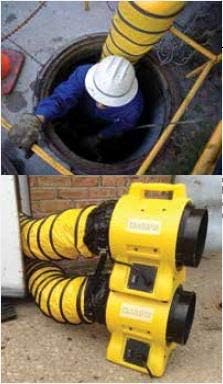 Miniatura 2 de Ventilador industrial y utilitario de luz de espacio confinado de 8" con kit de conductos de 8" x 25 pies