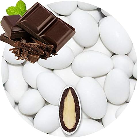 EinsSein 0,5kg Schokomandeln Schoko weiss matt Hochzeitsmandeln Mandeln Hochzeit Taufmandeln Gastgeschenke Zuckermandeln Bonboniere Confetti Badem sekeri Gastgeschenk Zucker Candy Bar Süssigkeiten Cover